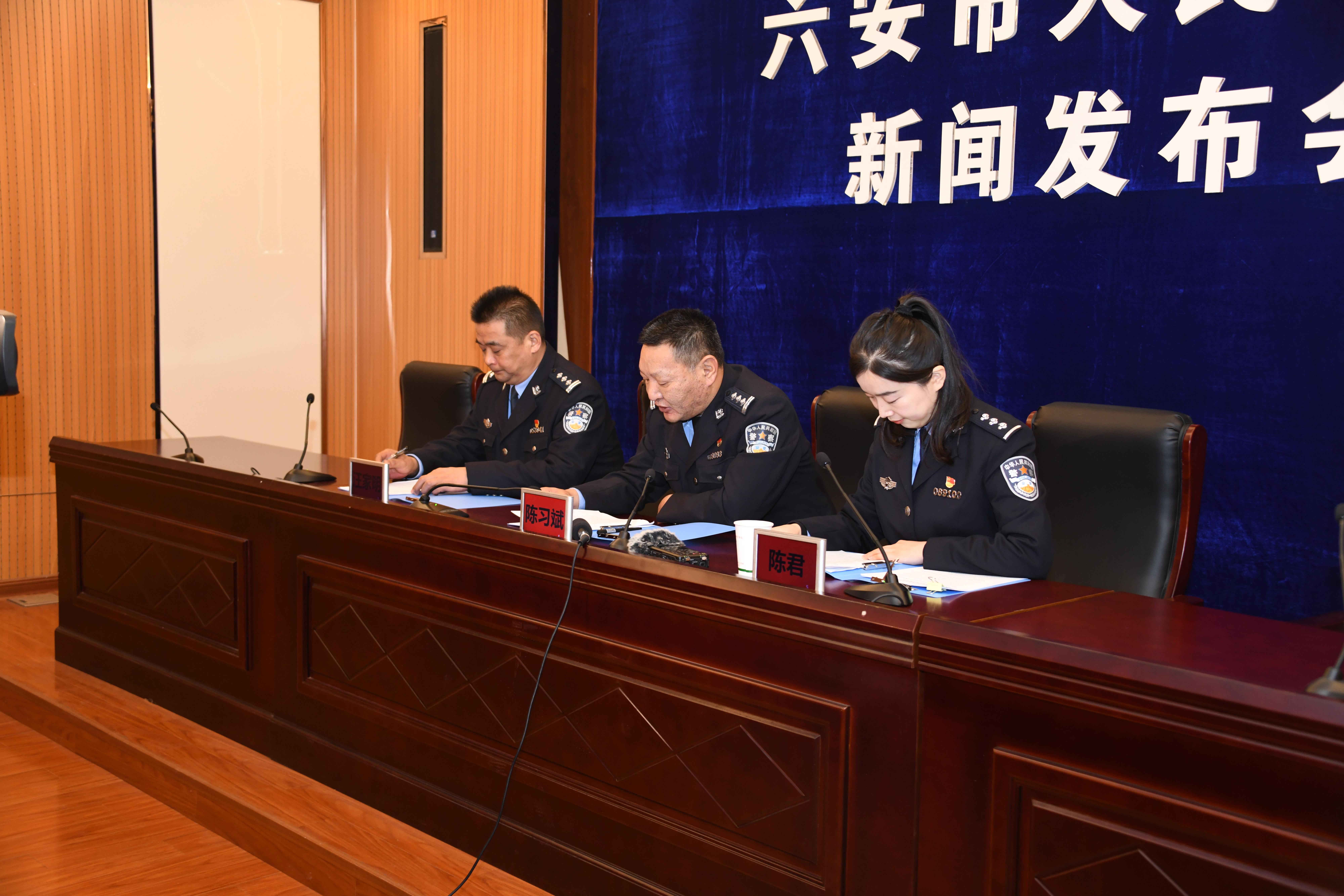 六安市公安局严打食药环知森领域犯罪新闻发布会