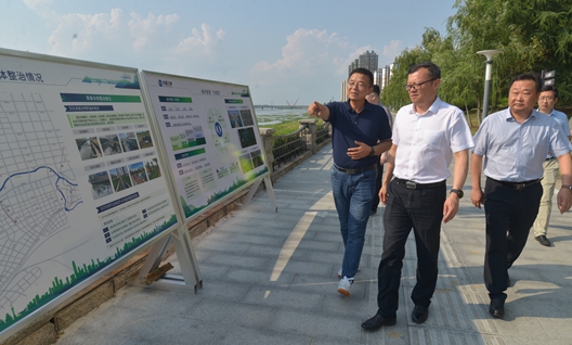 胡雪松调研市城区水环境综合治理和防汛备汛工作