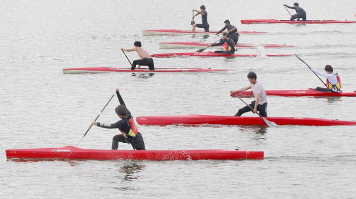 Paddling at Full Speed, Cutting Through the Waves